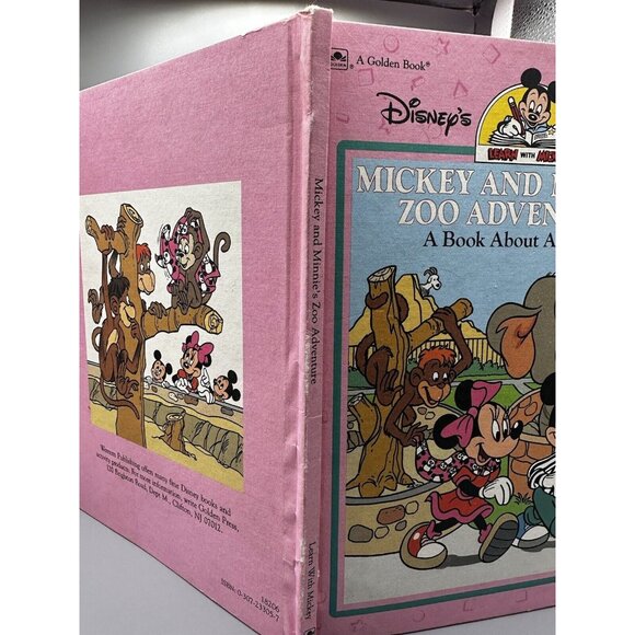 Mickey and Minnie's Zoo Adventures Disney's Learn Vtg Book Series 1st Ed 1990 - Picture 12 of 12